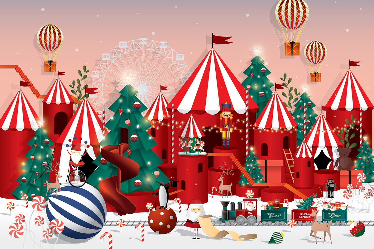 christmas winter wonderland vector, an Illustration by lyeyee