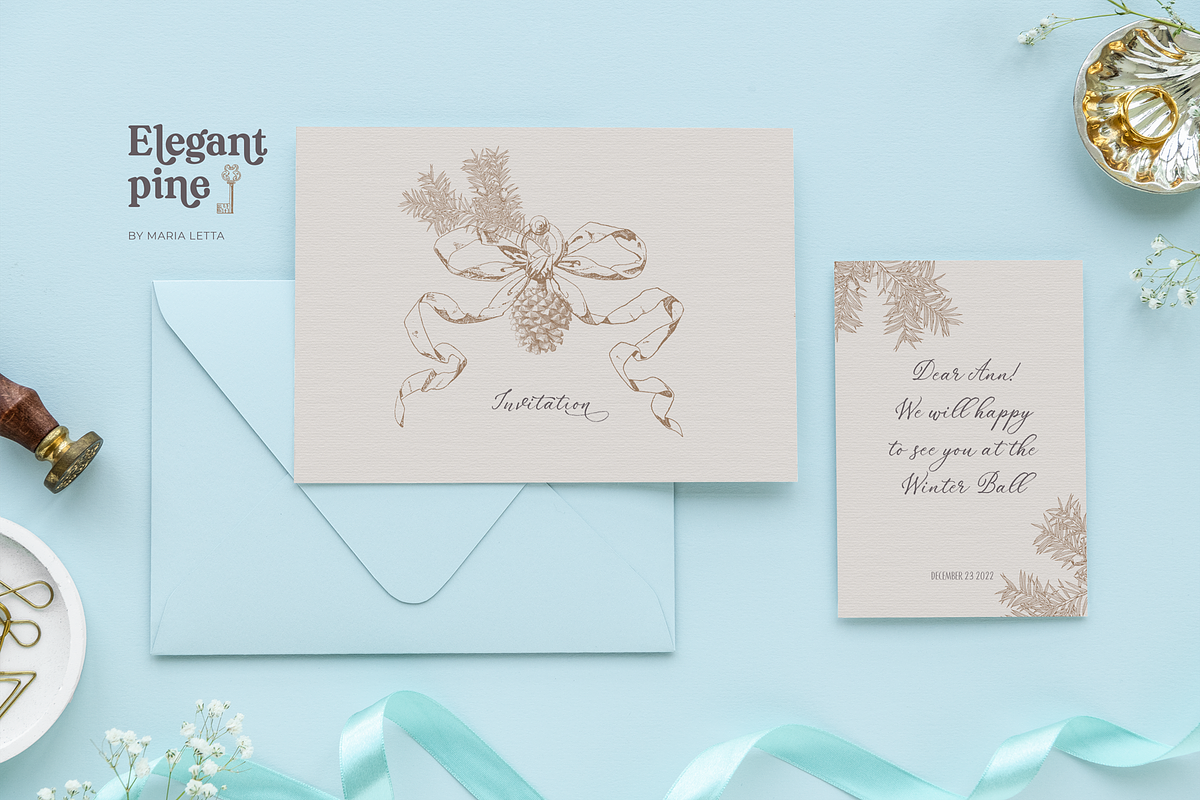 Elegant Pine Vintage Vector Set, a Decorative Illustration by Beauty Drops (Photo 7 of 9)