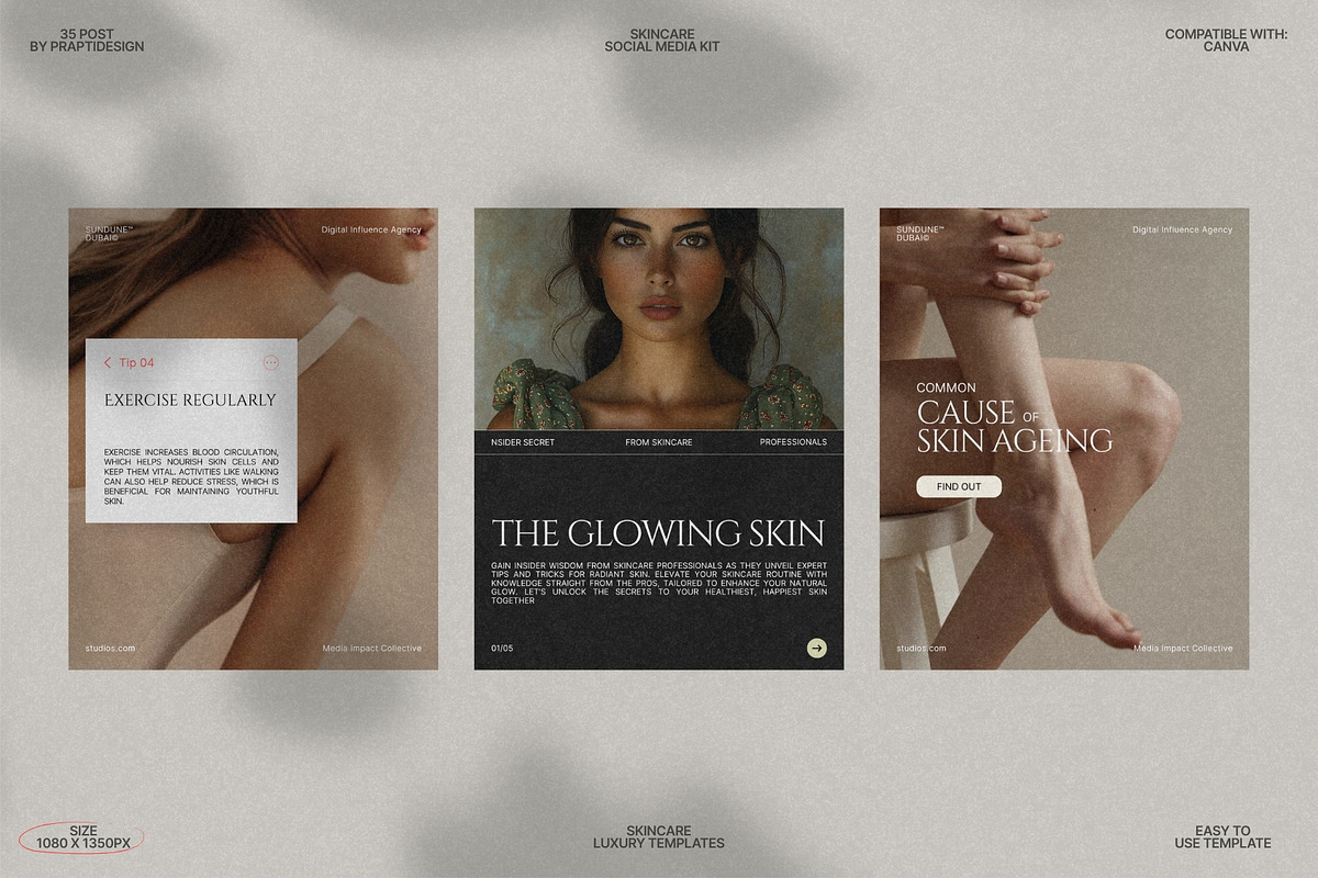 Minimal Skincare Post Templates preview 7