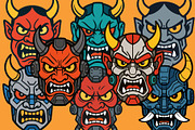 Hannya Oni Masks, a Person Illustration by Deezguizer (Thumbnail 1 of 5)