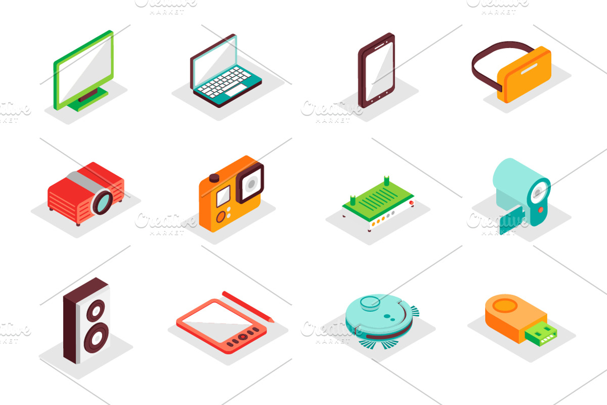 Isometric Icons Pack, a Duotone Icon by alexdndz (Photo 9 of 15)