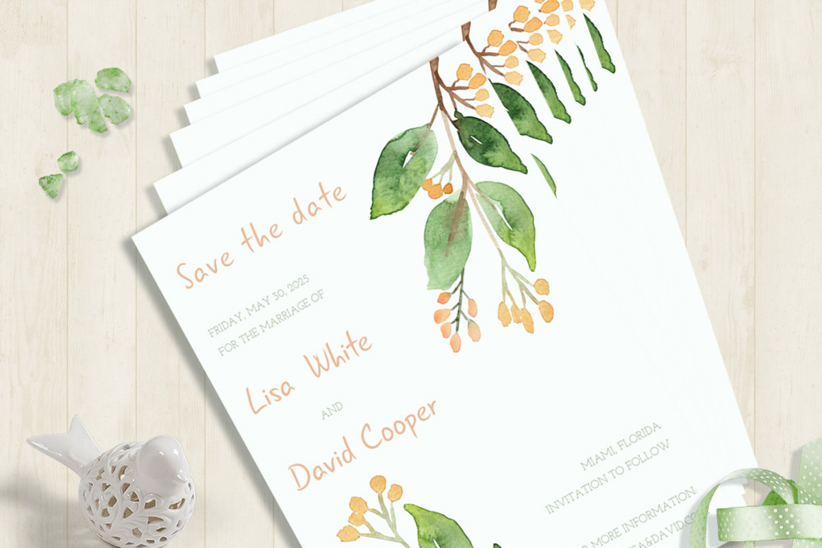 Floral Watercolor Wedding Suite, an Invitation Template by Love Design (Photo 4 of 15)