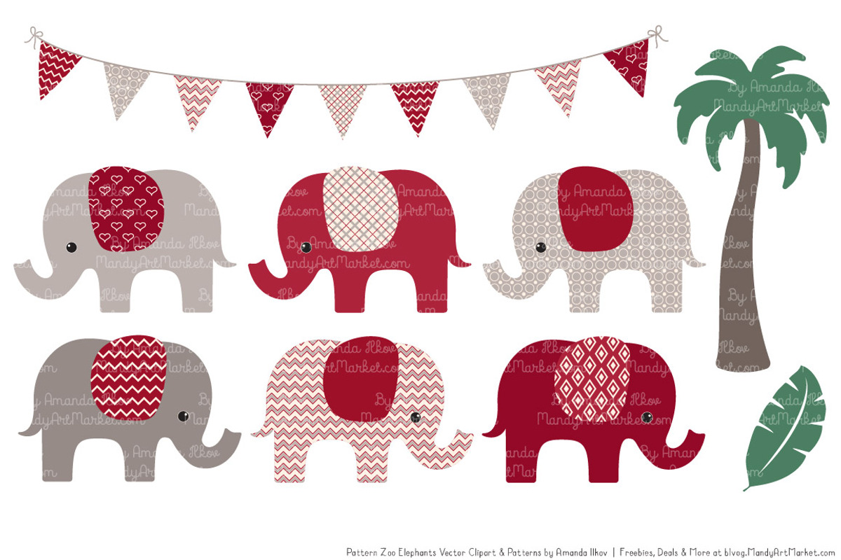 Ruby Red Elephant Clipart, an Illustration by Amanda Ilkov (Photo 2 of 4)
