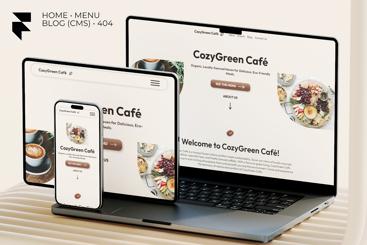 GreenCafé - Framer Template, a Landing Page Template by Monstreh (Photo 1 of 3)