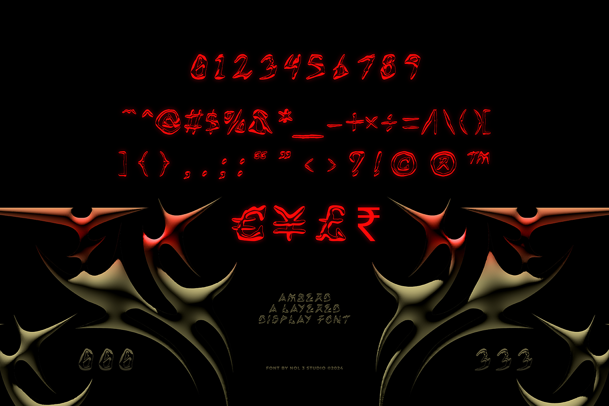 Amberd | 3d Stone Layered font, a Handwritten Font by Nol 3 Studio (Photo 4 of 10)
