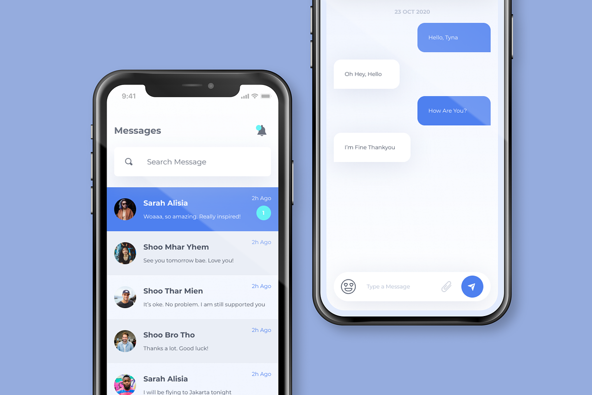 Chat Messaging App Screen, an App Template by Kreativ Space