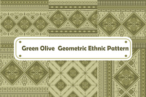 Green Olive Geometric Ethnic pattern, a Pattern Graphic by ThaiByGaew