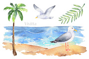Surfing watercolor clipart set, a Texture Illustration by Vivitta (Thumbnail 5 of 5)