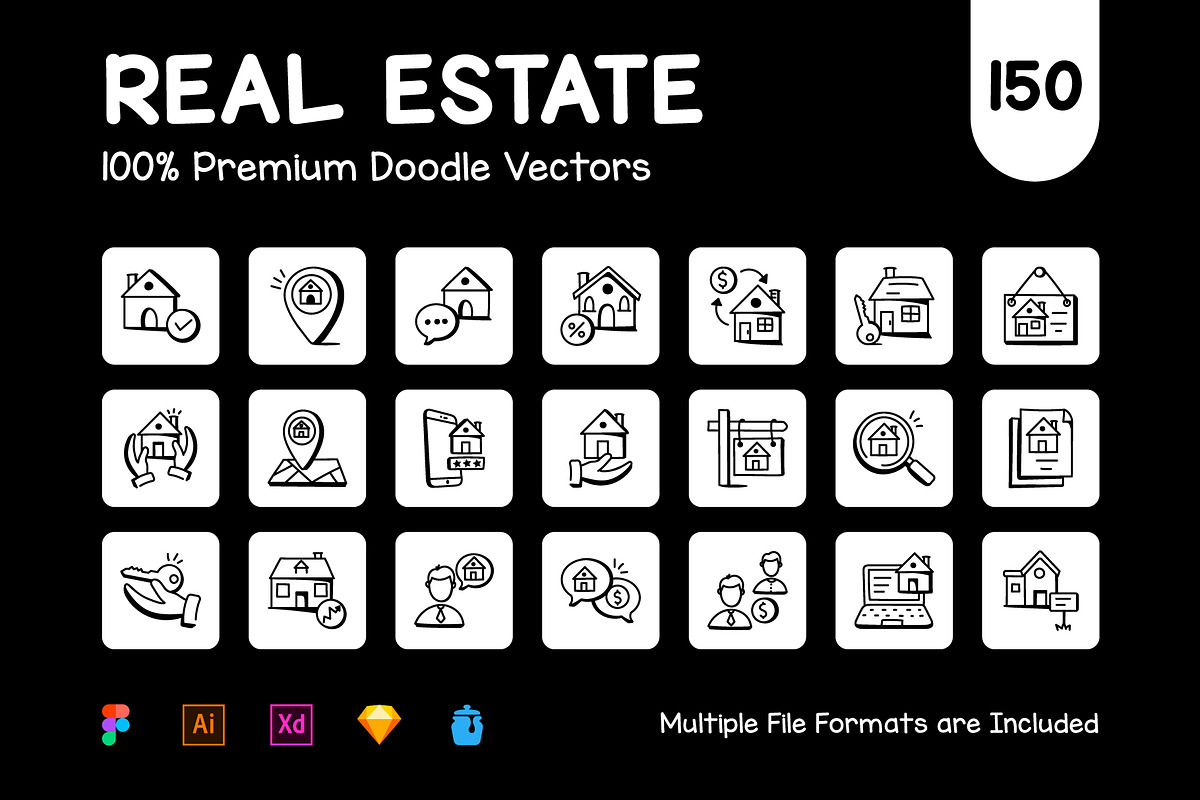 Real Estate Icons, an Outline Icon by Brickclay (Photo 2 of 9)