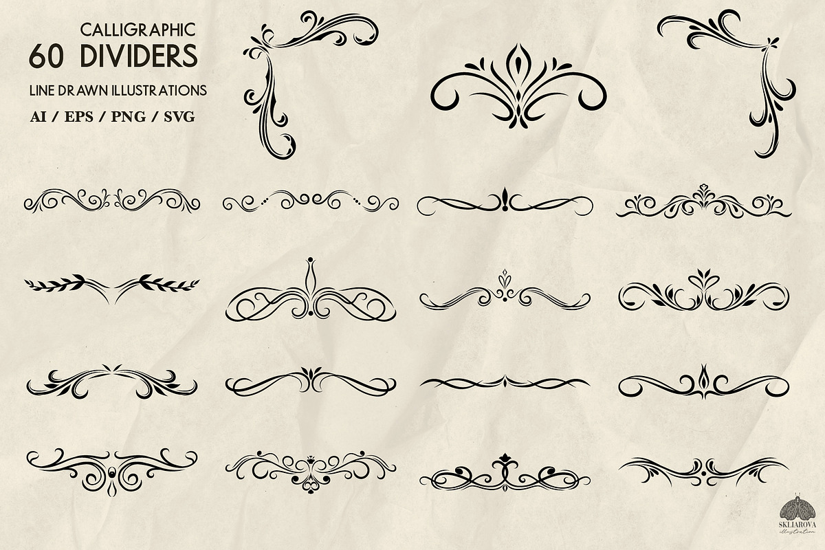 Calligraphic Dividers + Procreate, a Decorative Illustration by Skliarova (Photo 2 of 4)