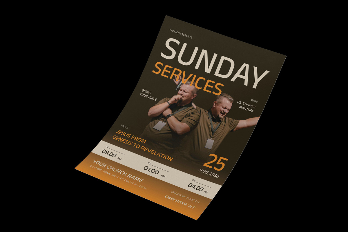 Elegant Sunday Church Flyer, a Flyer Template by Neermana (Photo 2 of 4)