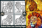 Stained Glass Lion Coloring Pages, an Animal Illustration by protabsorkar11 (Thumbnail 1 of 6)