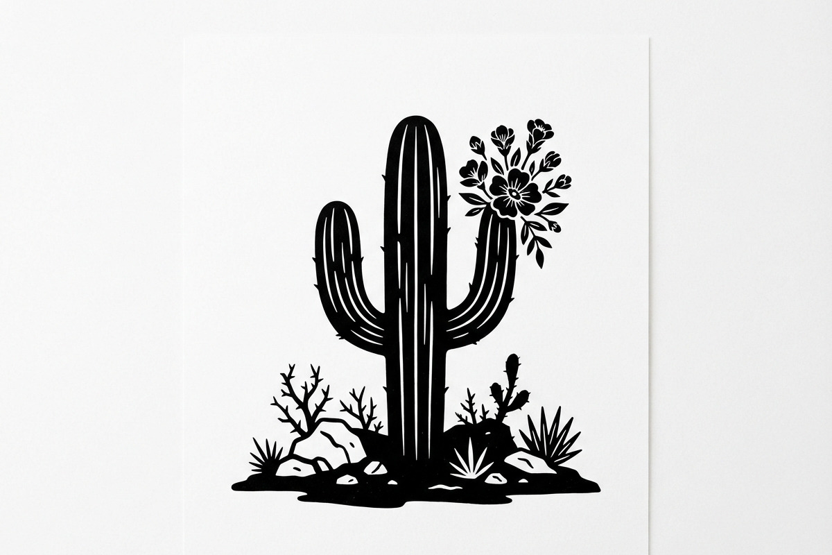 60 Desert Cactus Floral Silhouette, a Seasonal Illustration by Amazin_art (Photo 7 of 24)
