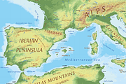Topographic World Vector Map, an Illustration by Cartorical (Thumbnail 5 of 8)