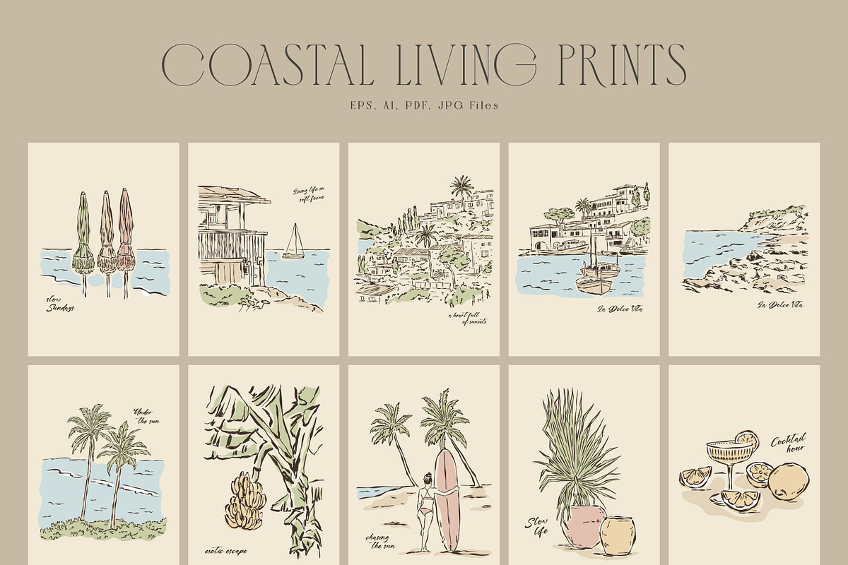 Mediterranean Vacation Print Posters, an Object Graphic by DesignThatMatters (Photo 8 of 13)