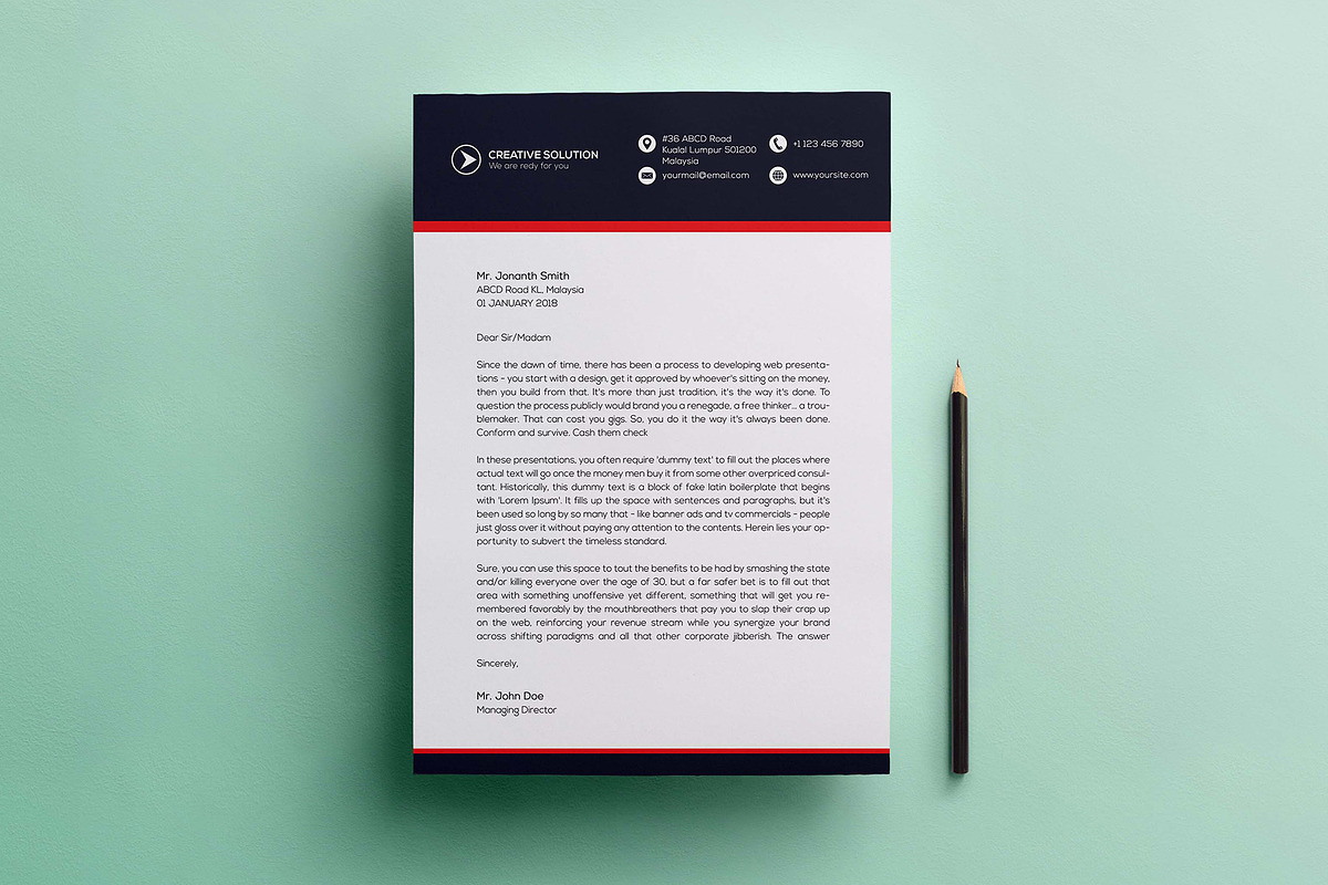 Corporate Letterhead with MS Word, a Stationery Template by GreenPixi (Photo 10 of 11)