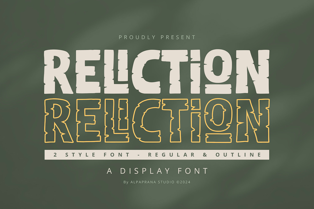 Reliction - Display Font, a Script Font by Alpaprana (Photo 1 of 10)
