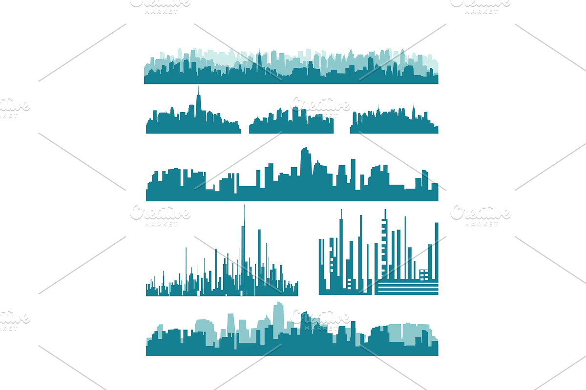 Many tall skyscraper buildings a set, an Object Illustration by Nenahliadava Design