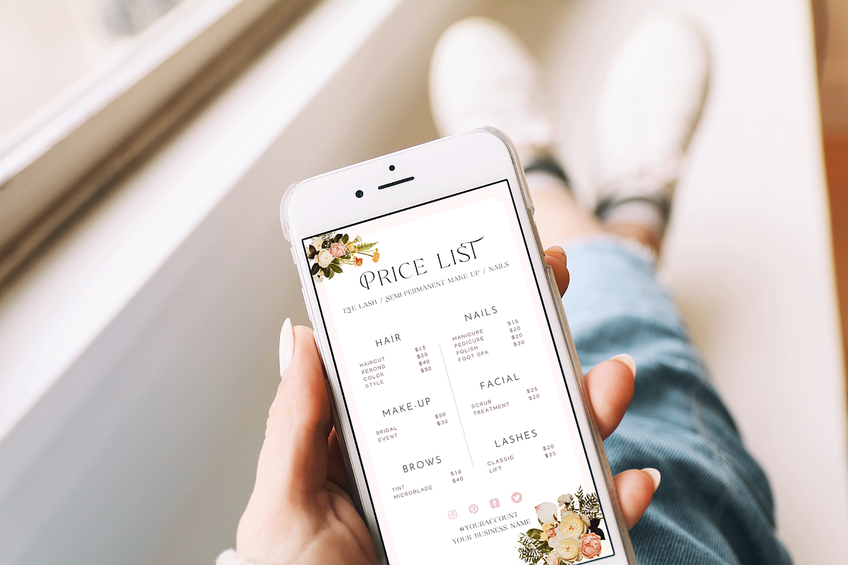 Floral Price List Canva Template, a Flyer Template by Hellohastore (Photo 9 of 11)