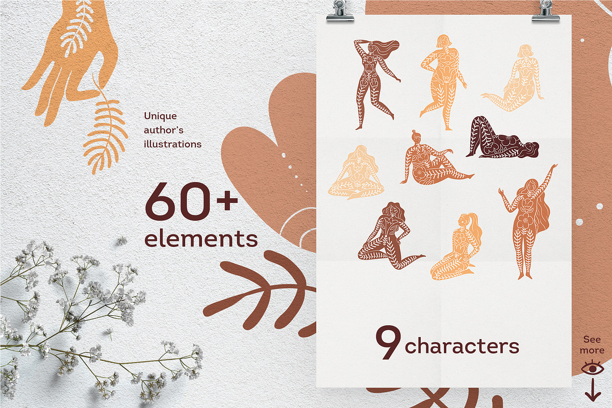 Body positive set. Vector elements., an Object Graphic by anna khramtsova (Photo 2 of 10)