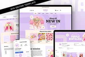 Purple Wix Store Template Bundle