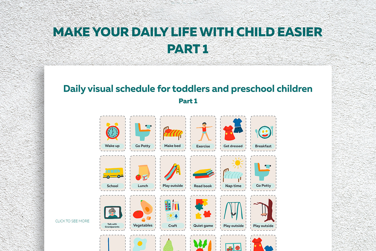 96 daily routine kids schedule cards, a Card Template by ann_etc (Photo 4 of 6)