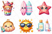 Kawaii Summer Beach Clipart Bundle, an Illustration by DreamPrint404 (Thumbnail 3 of 6)