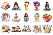 Girl Self Care Watercolor Clipart, an Illustration by Daily.Designs (Thumbnail 3 of 4)