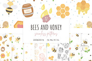 Bee Honey Patterns, a Pattern Graphic by Palau (Thumbnail 1 of 9)