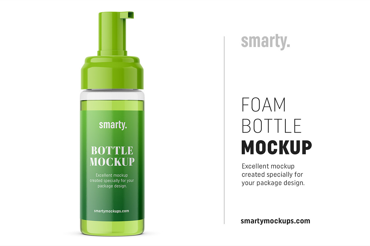 Foam bottle mockup / transparent, a Pens & Pencil Mockup by Smarty Mockups (Photo 1 of 5)