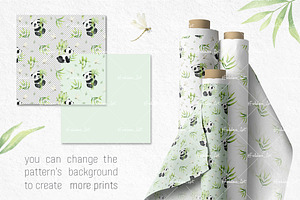 Panda Clipart & Seamless Patterns