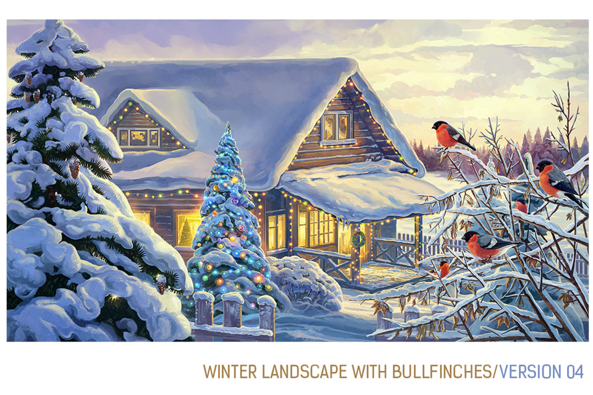 Winter Christmas landscape, a Decorative Illustration by Countryside life (Photo 5 of 8)