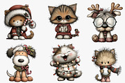 Whimsical Christmas Cat and Dog, an Illustration by CreationArt (Thumbnail 4 of 5)