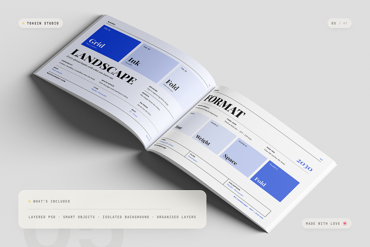 A4 Landscape Magazine Mockup, a Books & Magazine Mockup by Toasin Studio (Photo 5 of 7)