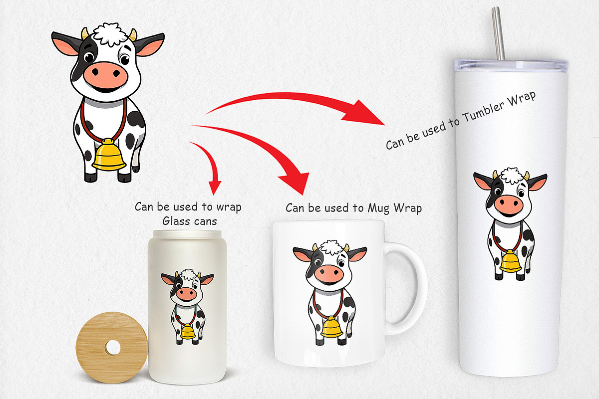 Cow with Bell Clipart, a Graphic by Artnoy (Photo 4 of 5)