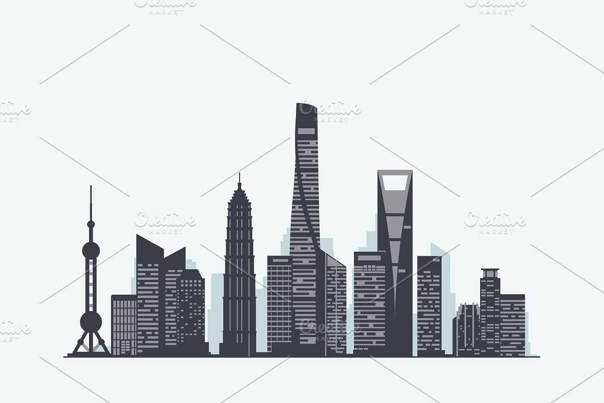 Shanghai skyline, a Work Illustration by GlebTagirov (Photo 2 of 2)