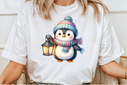 Winter Penguin Christmas Penguin, an Illustration by Pixels.Craft (Thumbnail 7 of 7)