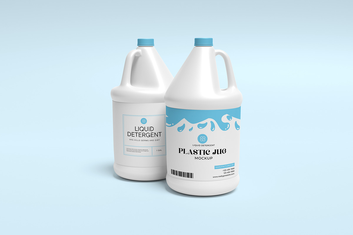 Gallon Packaging Mockup, an Advertising Mockup by xavier_studio (Photo 2 of 5)
