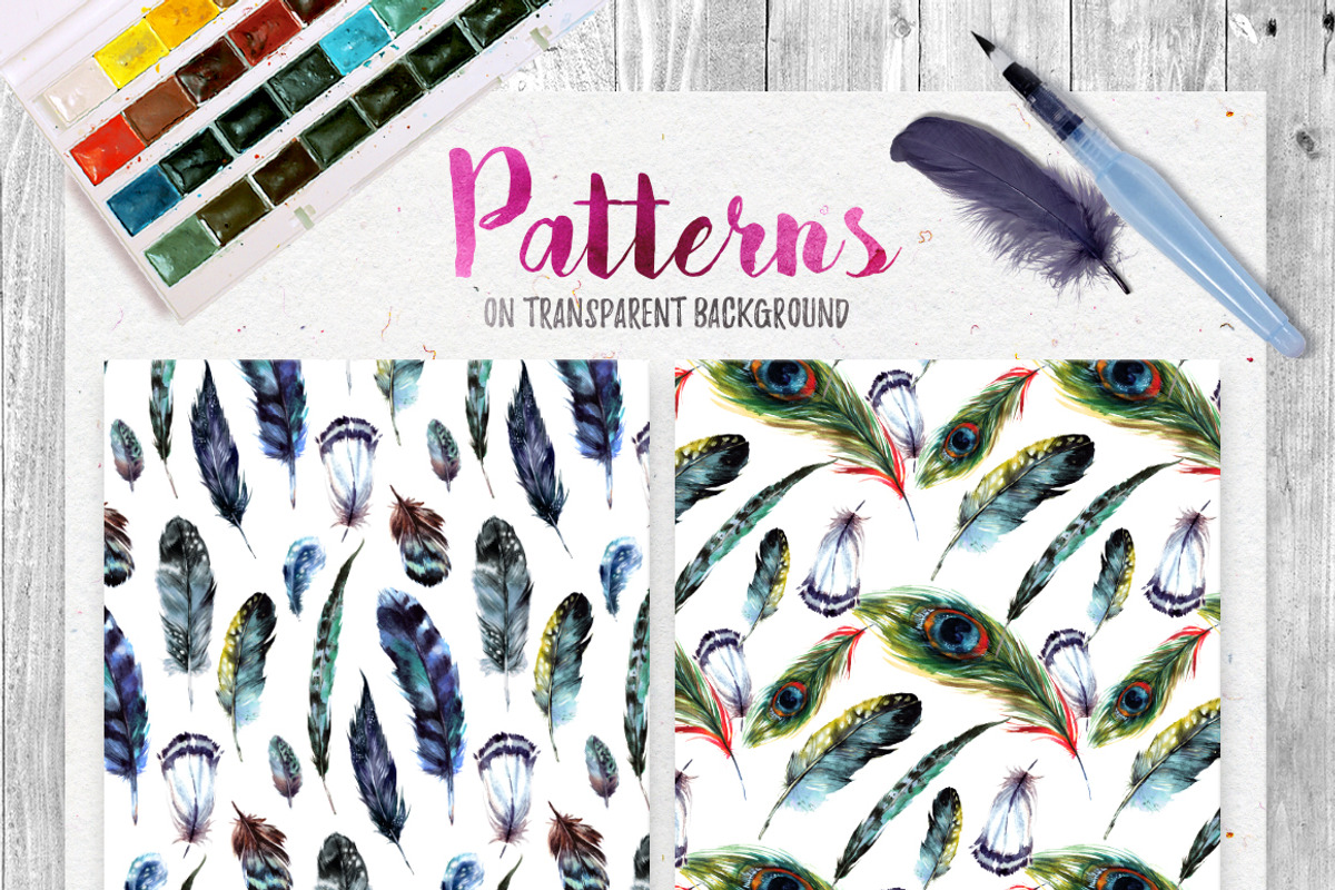 Watercolor Boho Feather DIY, a Decorative Illustration by Inna Sinano (Photo 4 of 5)