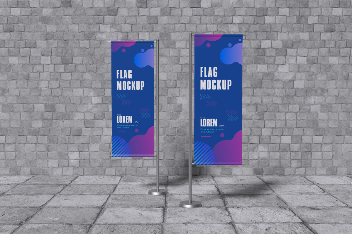 Flag Banner Mockup Bundle Set, an Advertising Mockup by Rielismee (Photo 5 of 5)