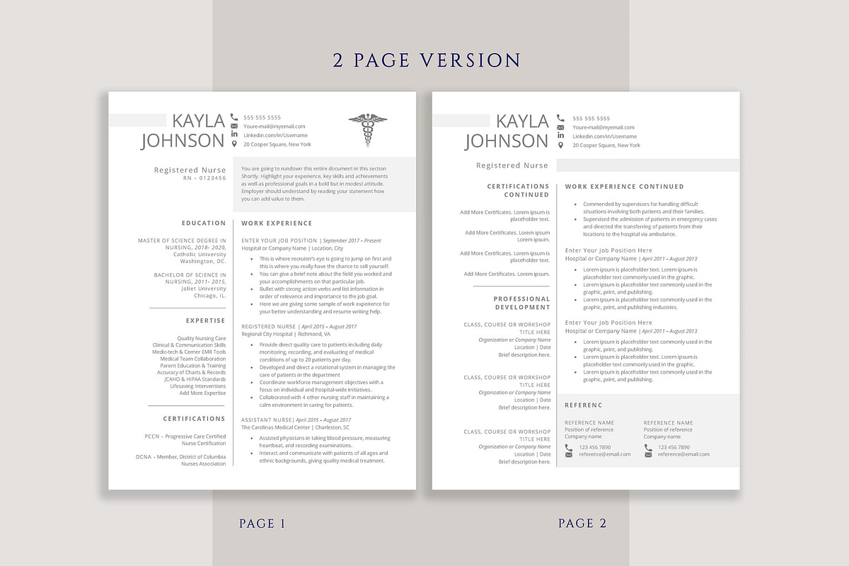 RN resume template, a Resume Template by VictoriousVita (Photo 4 of 8)
