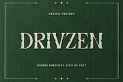 Drivzen-ModernEmbroidery SerifBXFont, a Serif Font by overlaytemplates (Thumbnail 1 of 5)