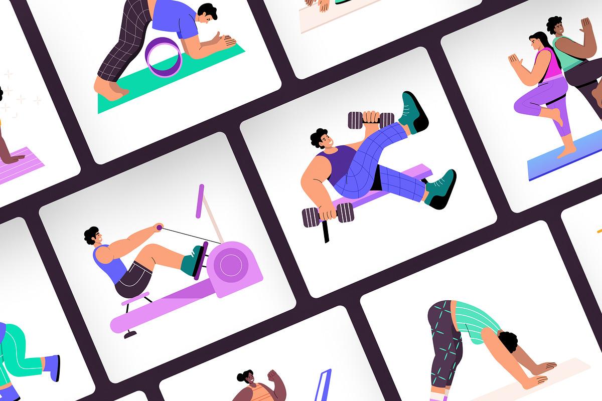 Exercise Illustration Set, a Healthcare Illustration by Brickclay (Photo 5 of 9)