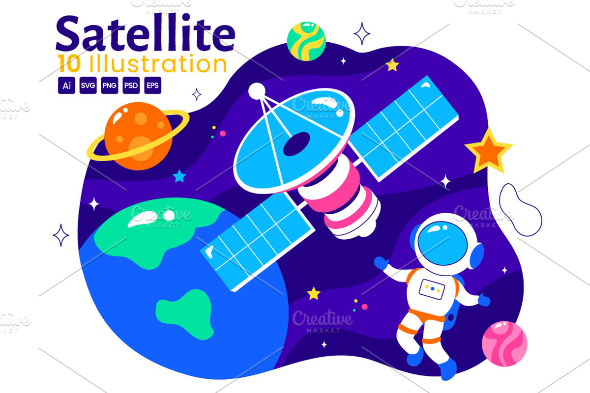 10 Satellite Internet Technology, a Technology Illustration by denayunebgt (Photo 1 of 4)
