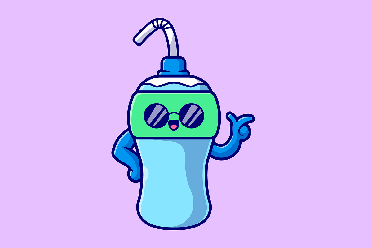 Cute Cool Bottle Drink Cartoon, an Object Illustration by Catalyst Labs