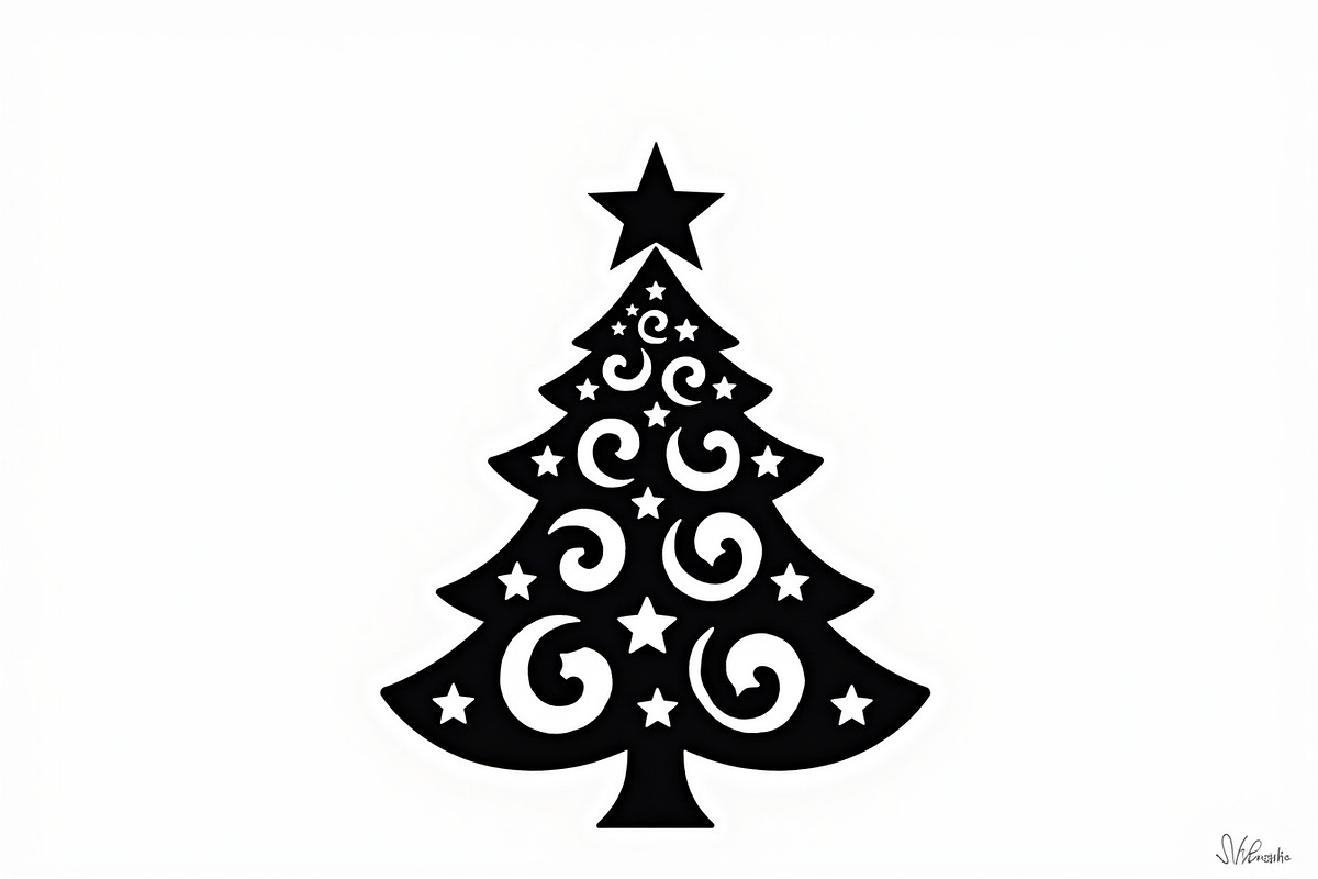 Festive Swirl Xmas Tree Bundle, an Illustration by yasushie (Photo 19 of 21)
