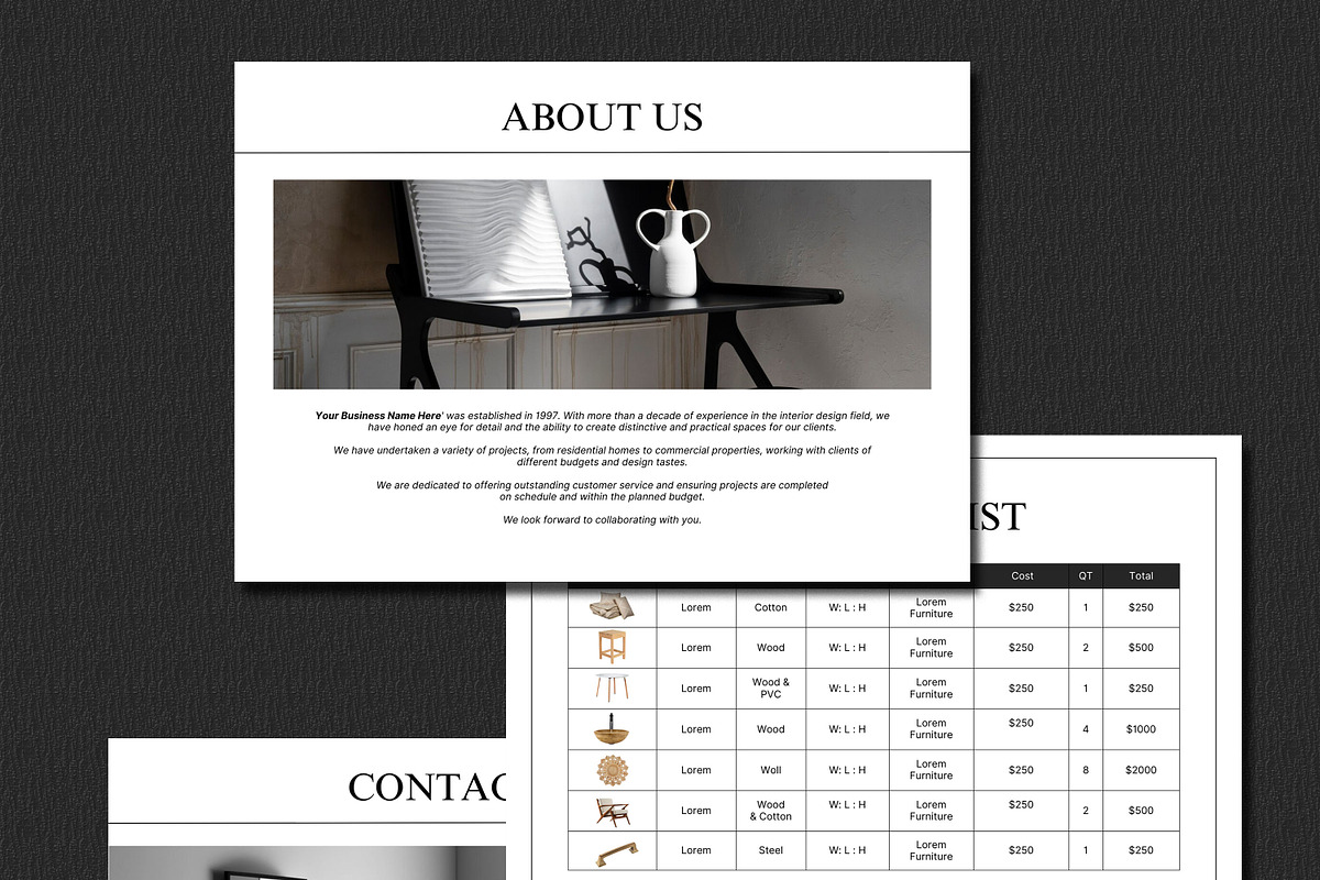 Interior Design Proposal Template, a Presentation Template by SKY CREATION (Photo 5 of 7)