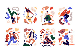 Creative people with abstract shapes, a Person Illustration by Good Studio
