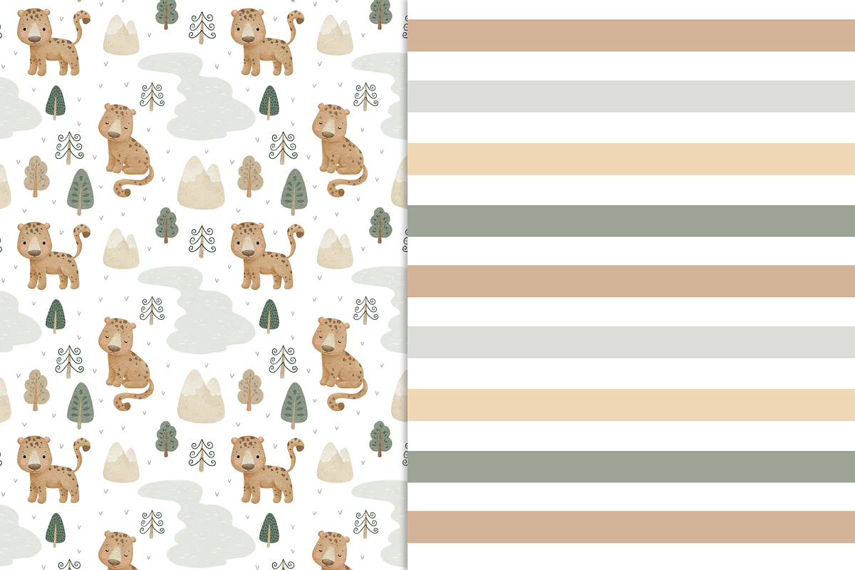 Baby Leopard Patterns Set, a Pattern Graphic by tetiartline (Photo 3 of 4)
