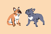 French bulldogs set + sticker pack, an Animal Illustration by PaperTrident (Thumbnail 8 of 11)